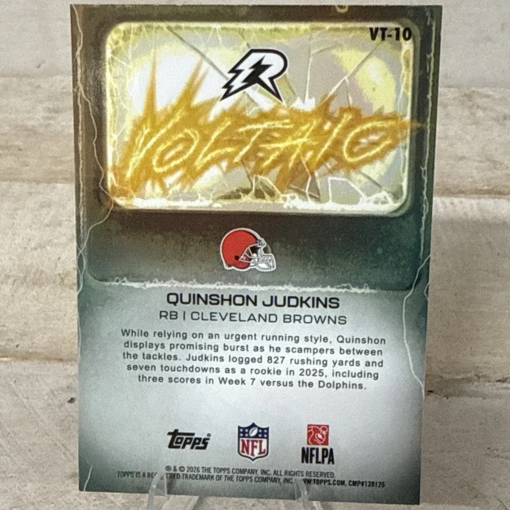 2025 Topps Resurgence Voltaic Rookie Quinshon Judkins Cleveland Browns VT-10